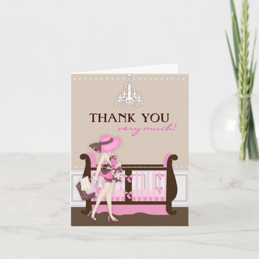 Chic Modern Mama Babydusche Danke Karte (Vorderseite)