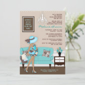 Chic Modern Mama Babydusche Einladung (Stehend Vorderseite)