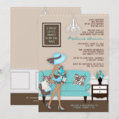 Chic Modern Mama Babydusche Einladung (Vorne/Hinten)