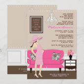 Chic Modern Mama Babydusche Einladung (Vorne/Hinten)