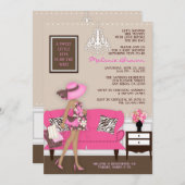 Chic Modern Mama Babydusche Einladung (Vorne/Hinten)