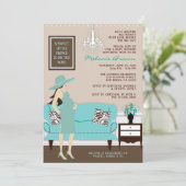 Chic Modern Mama Babydusche Einladung (Stehend Vorderseite)