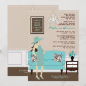Chic Modern Mama Babydusche Einladung (Vorne/Hinten)