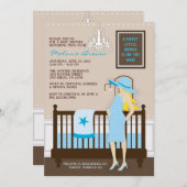 Chic Modern Mama Moderne Babydusche Einladung (Vorne/Hinten)