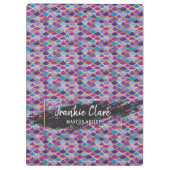 Chic Modern Mermaid Scale Abstraktes Muster Klemmbrett (Rückseite)