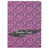 Chic Modern Mermaid Scale Abstraktes Muster Klemmbrett (Rückseite)