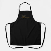 Chic Modern Minimal Black Script Monogram Schürze (Vorderseite)