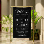 Chic, modern, Minimal Black Wedding Willkommen Banner