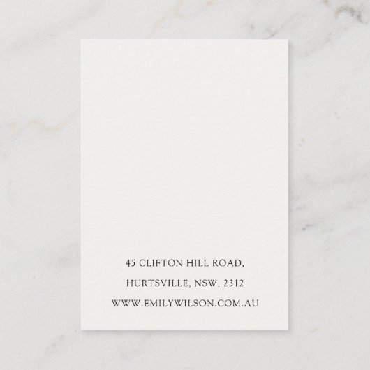 Chic Modern Minimal Christmas Tree Heart Necklace Visitenkarte (Rückseite)