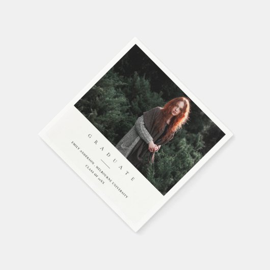 CHIC MODERN MINIMAL CLEAN CUSTOM FOTO ABSCHLUSS SERVIETTE (Ecke)