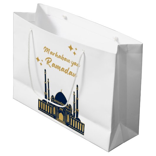 Chic Modern Minimal Ramadan Greeting Große Geschenktüte (Vorderseite Schrägansicht)