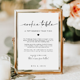 Chic Modern Minimalistisch Cookie Table Wedding Si Poster