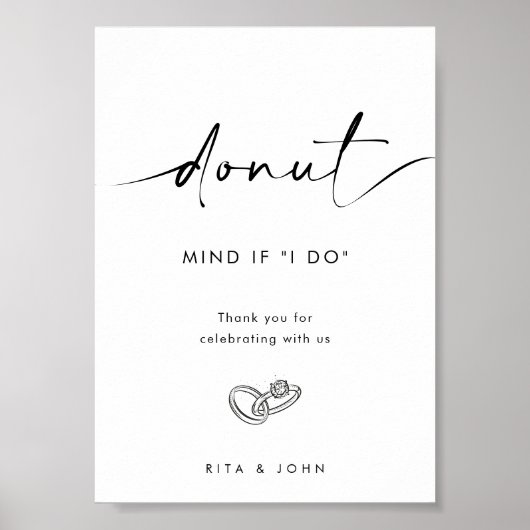 Chic Modern Minimalistisch Dunot Bar Wedding Cake Poster (Vorne)