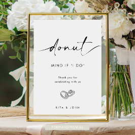 Chic Modern Minimalistisch Dunot Bar Wedding Cake Poster