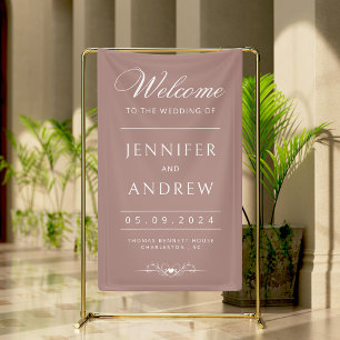 Chic, modern, minimalistisch-dusty Rose Hochzeit W Banner