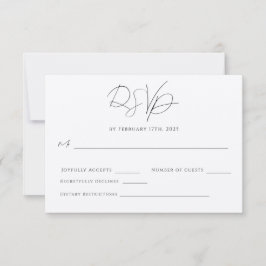 Chic Modern Minimalistisch Einfache Elegante RSVP