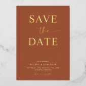 Chic Modern Minimalistisch Elegante Save the Date Folieneinladung (Vorderseite)