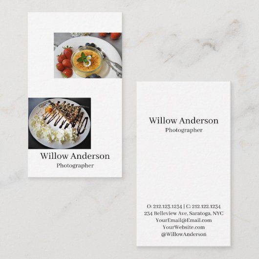 Chic Modern Minimalistisch Fotografie Typografie Visitenkarte (Vorne/Hinten)