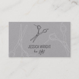Chic Modern Minimalistisch Hair Stylist Scheren Li Visitenkarte