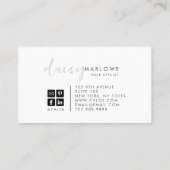 Chic Modern Minimalistisch Hair Stylist Visitenkarte (Rückseite)