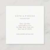 Chic Modern Minimalistisch Luminous Silver Square Quadratische Visitenkarte (Rückseite)