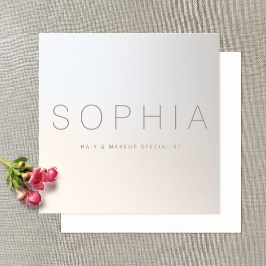 Chic Modern Minimalistisch Luminous Silver Square Quadratische Visitenkarte