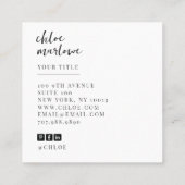Chic Modern Minimalistisch Monogram Quadratische Visitenkarte (Rückseite)