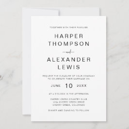 Chic Modern Minimalistisch Typografy Wedding Einladung