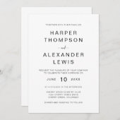 Chic Modern Minimalistisch Typografy Wedding Einladung (Vorne/Hinten)