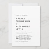 Chic Modern Minimalistische Foto Hochzeit Einladung (Vorderseite)