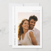 Chic Modern Minimalistische Foto Hochzeit Einladung (Vorderseite)