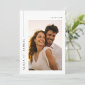 Chic Modern Minimalistische Foto Hochzeit Einladung (Stehend Vorderseite)