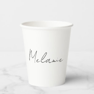 Chic Modern Minimalistische Handschrift Name Pappbecher