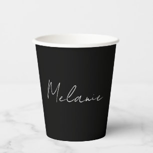 Chic Modern Minimalistische Handschrift Name Pappbecher