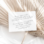 Chic Modern Minimalistische Hochzeitsdetails Begleitkarte<br><div class="desc">Diese minimalistische Hochzeitskarte zeichnet sich durch ein minimalistisches und elegantes Design aus. Bearbeiten Sie alle Formulierungen und alle Schriftart- und Hintergrundfarben. // Für passende Artikel besuchen Sie bitte die "BRITT" Kollektion im Sincerely By Nicole Zazzle Store. * Wenn Ihnen dieses Design gefällt, Sie es aber nicht für etwas finden, das...</div>