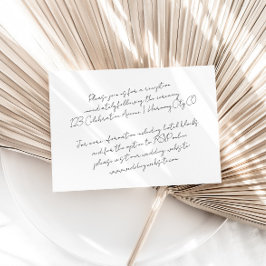 Chic Modern Minimalistische Hochzeitsdetails Begleitkarte