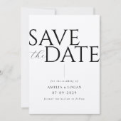 Chic Modern Minimalistische Kraft Wedding Save The Date (Vorderseite)