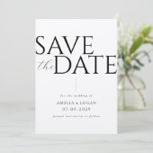 Chic Modern Minimalistische Kraft Wedding Save The Date (Stehend Vorderseite)