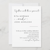 Chic Modern Minimalistische Script Wedding Einladung (Vorderseite)