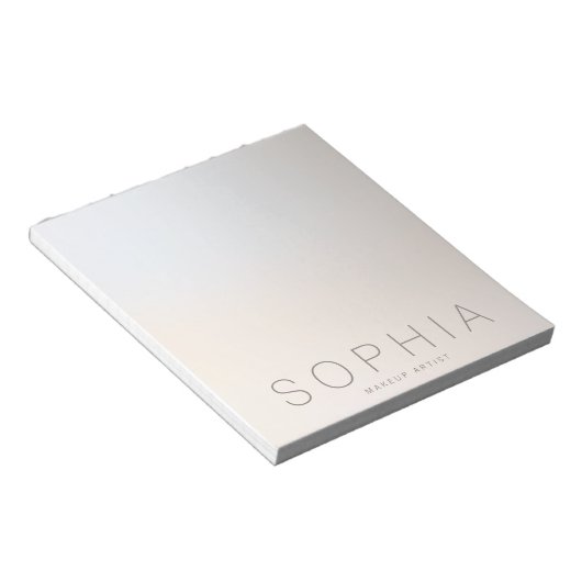 Chic Modern Minimalistischer Beruflicher Name Notizblock (angewinkelt)
