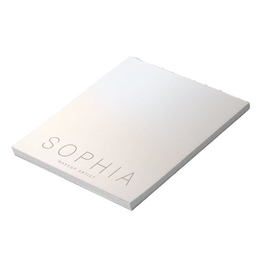 Chic Modern Minimalistischer Beruflicher Name Notizblock (Rotiert)
