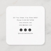 Chic Modern Minimalistischer QR-Code Berufliches F Quadratische Visitenkarte (Rückseite)