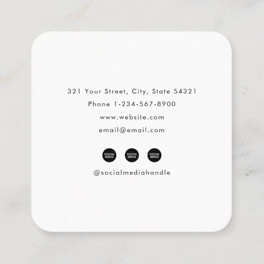 Chic Modern Minimalistischer QR-Code Berufliches F Quadratische Visitenkarte (Rückseite)