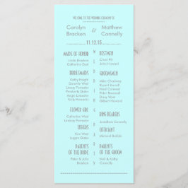 Chic Modern Mint Blue Wedding Program Rack Card Programm