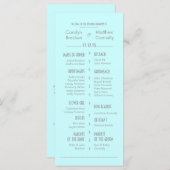 Chic Modern Mint Blue Wedding Program Rack Card Programm (Vorne/Hinten)