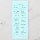 Chic Modern Mint Blue Wedding Program Rack Card Programm (Vorderseite)