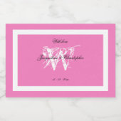 Chic Modern Monogram Wedding Elegant Pink Mini Alkoholflaschenetikett (Einzelnes Label)