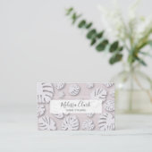 Chic Modern Monstera Leaf Tropisches Muster Visitenkarte (Stehend Vorderseite)