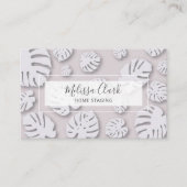 Chic Modern Monstera Leaf Tropisches Muster Visitenkarte (Vorderseite)