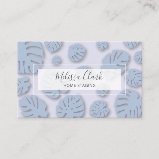 Chic Modern Monstera Leaf Tropisches Muster Visitenkarte (Vorderseite)